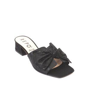 PHIL GATIÈR by REPO 37101 Black Leather Slides Sandals
